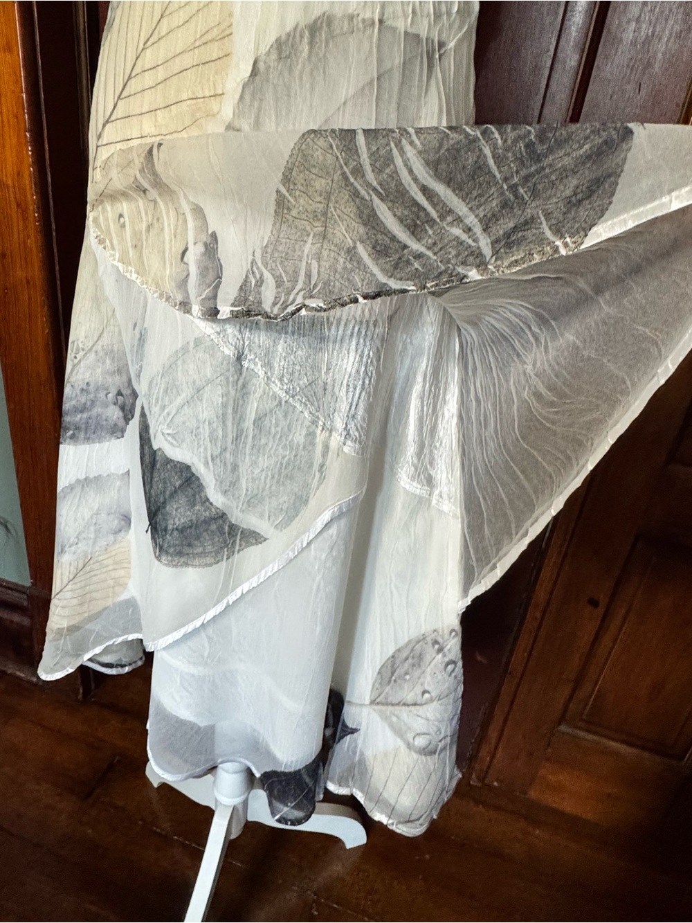 Komarov Layered Leaf Print Dress Size Large Art to Wear Maximalist Textured - Picture 5 of 11